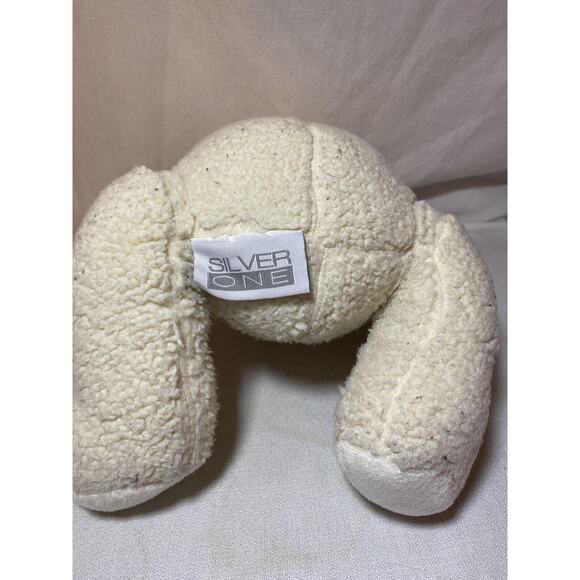 Silver One Plush Bear Soft 12" Cream White Black Flecks Baby Toy Stuffed Animal - Picture 6 of 6